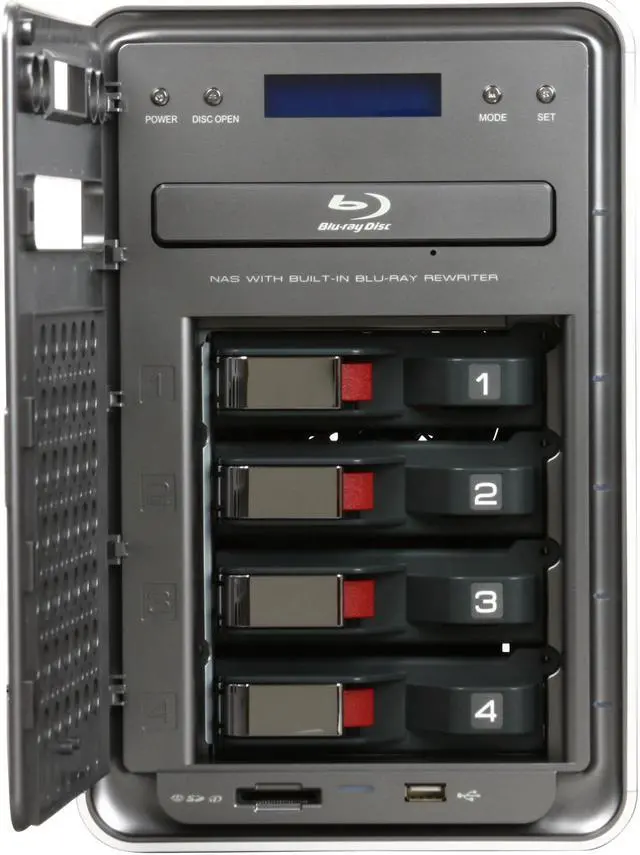 Alt view image 4 of 5 - LG N4B1N Diskless System 4 Bay Super Multi NAS with Built-in Blu-ray Rewriter