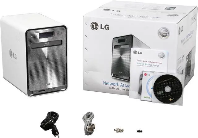 Alt view image 5 of 5 - LG N4B1N Diskless System 4 Bay Super Multi NAS with Built-in Blu-ray Rewriter