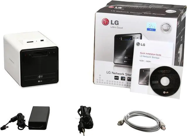Alt view image 5 of 5 - LG N2R1DD2 1TB x 2 (3.5", 7,200rpm) Super Multi NAS with DVD-RW