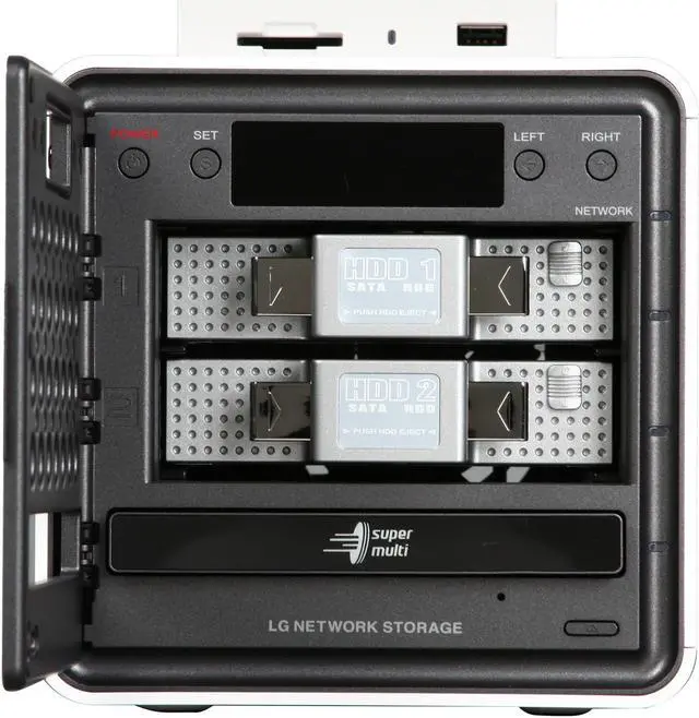Alt view image 2 of 5 - LG N2R1DD2 1TB x 2 (3.5", 7,200rpm) Super Multi NAS with DVD-RW