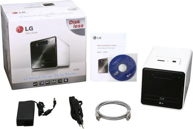 Alt view image 5 of 5 - LG N2B1D Diskless System Super Multi NAS with Blu-ray Disc ReWriter