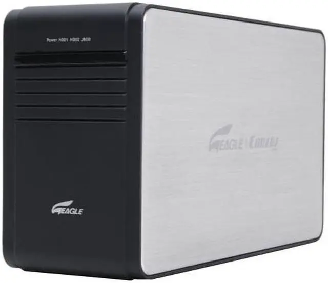 Alt view image 3 of 8 - Eagle Tech 1TB USB 2.0 3.5" 2-BAY RAID 0 & JBOD External Hard Drive ET-CS1000DU2-BK