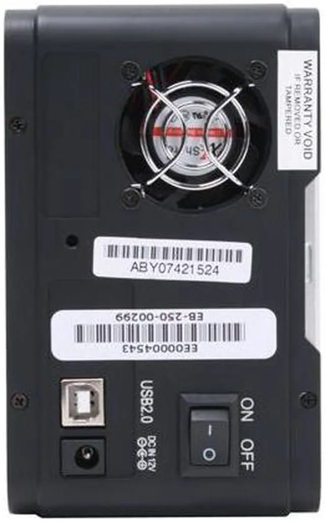 Alt view image 5 of 8 - Eagle Tech 1TB USB 2.0 3.5" 2-BAY RAID 0 & JBOD External Hard Drive ET-CS1000DU2-BK