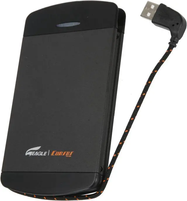 Alt view image 3 of 7 - Eagle Tech 250GB USB 2.0 / eSATA 2.5" External Hard Drive w/ built-in USB cable ET-CS2250PESU2-BK Black