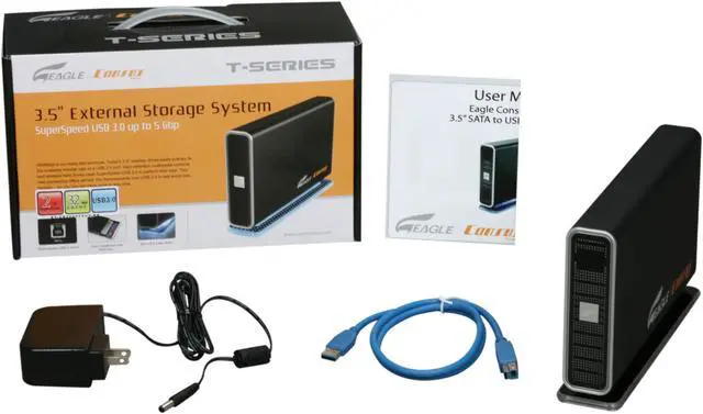 Alt view image 5 of 5 - Eagle Tech 2TB USB 3.0 3.5" External Hard Drive ET-CS2000TSU3-BK