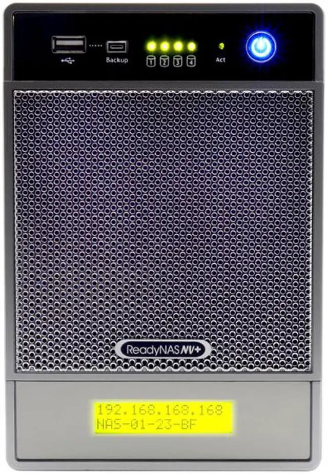 Main image of Infrant ReadyNAS NV RNV2-S2-0000, no pre-installed HDD with 4 empty disk trays, support X-RAID and RAID 0/1/5, 256MB memory, Silver, SFF desktop