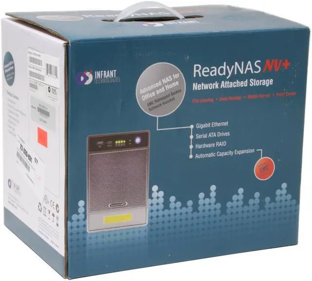 Alt view image 5 of 5 - Infrant ReadyNAS NV+ RNV2-S2-X440, 1.6TB with 4 x 400GB pre-installed HDDs, X-RAID, 256MB memory
