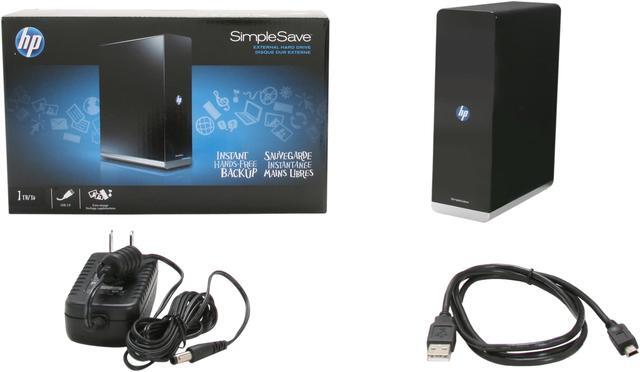 Alt view image 5 of 5 - HP SimpleSave 1TB USB 2.0 3.5" External Hard Drive HPBAAD0010HBK-NHSN