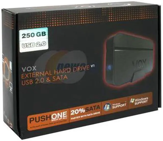 Alt view image 2 of 7 - VOX 250GB 7200 RPM 3.5" USB 2.0 / eSATA External Hard Drive Model EXSA-35C-250G5K
