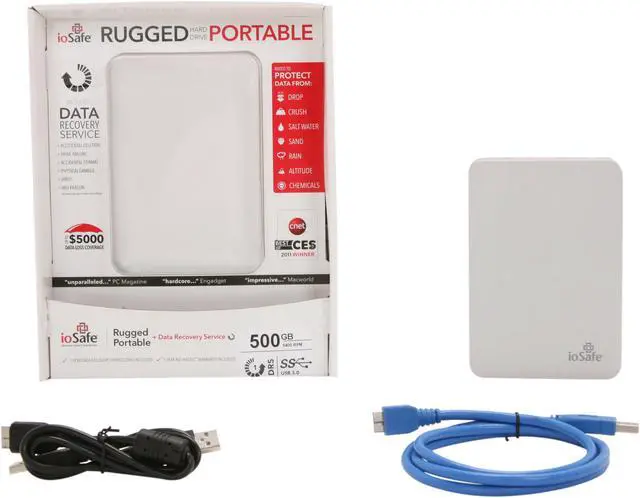 Alt view image 5 of 5 - ioSafe 500GB Rugged Portable External Hard Drive with 1 Year DRS USB 3.0 Model PA50500U1YR