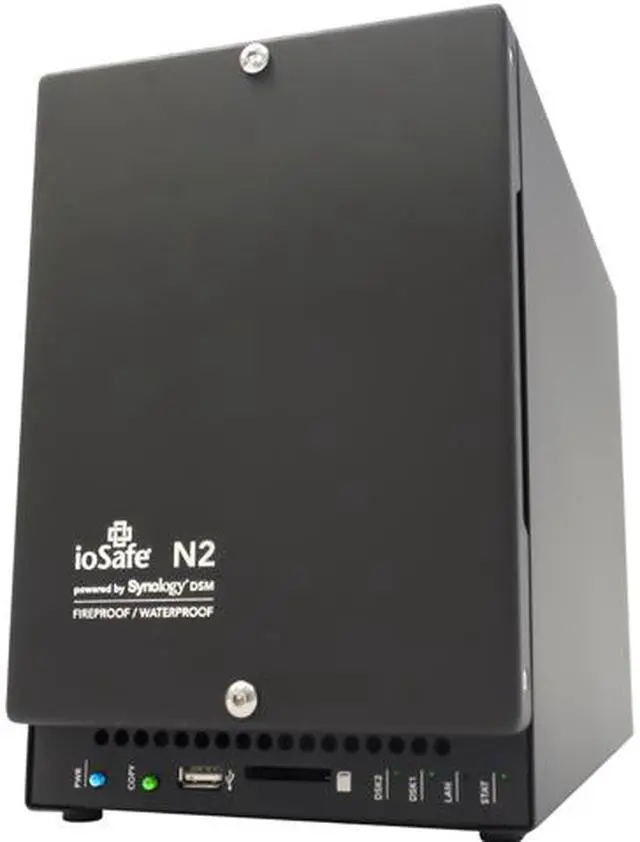 Main image of ioSafe N2 (N24TB5YR) 4TB (2 x 2TB) NAS powered by Synology DSM + 5 Year Data Recovery Service, Fireproof and Waterproof