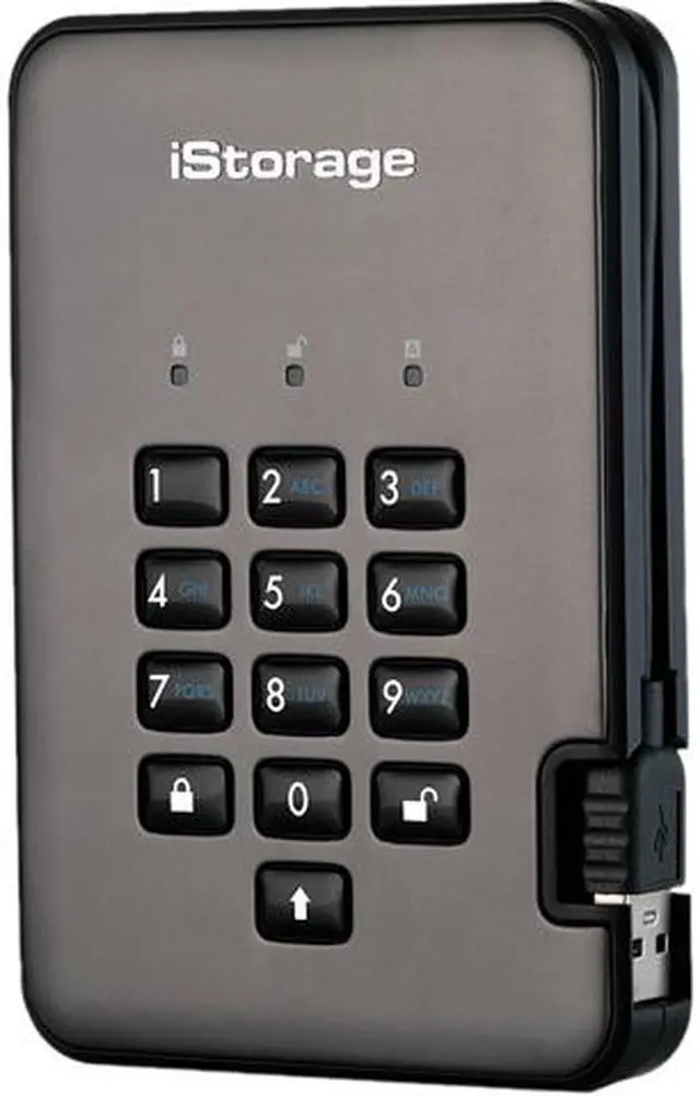 Main image of iStorage 2TB diskAshur PRO2 Portable Hard Drive USB 3.1 Model IS-DAP2-256-2000-C-G Graphite