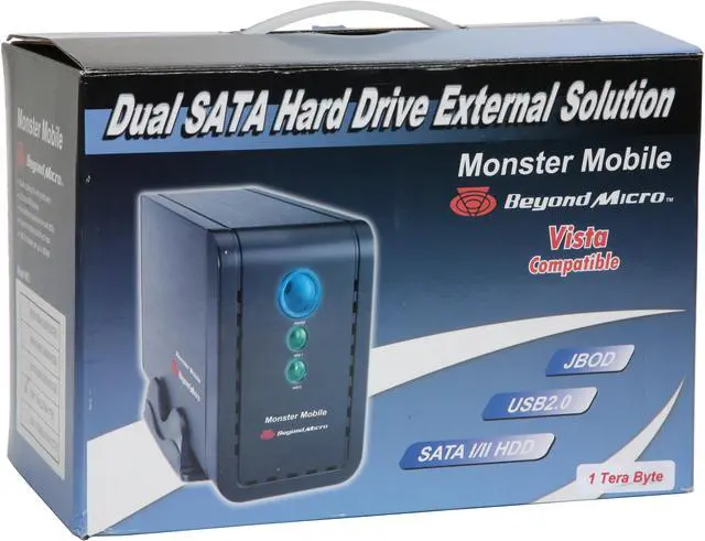 Alt view image 9 of 9 - Beyond Micro Monster Mobile 1TB USB 2.0 3.5" External Hard Drive BM1TMMU216M