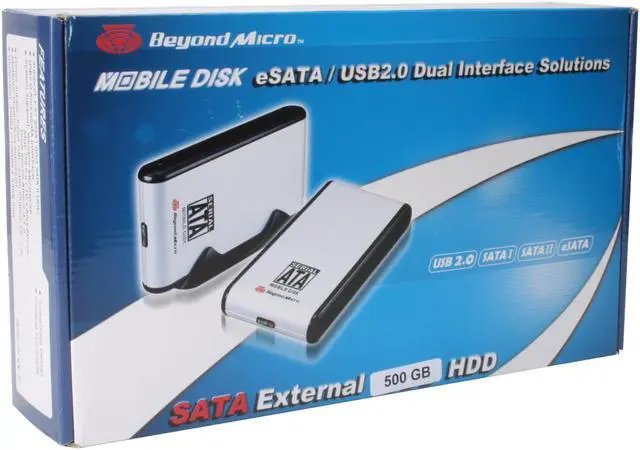 Alt view image 9 of 9 - Beyond Micro 500GB USB 2.0 / eSATA 3.5" External Hard Drive BM500MD3CS16M