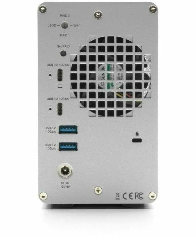 Alt view image 2 of 4 - OWC 4TB Mercury Elite Pro Dual With 3-Port Hub USB (10Gb/s) External RAID Storage Solution - Over 400MB/s RAID 0 Speed - Dual HDD - Built-in RAID 0/1/Span/JBOD - 3-Port USB 10Gb/s (OWCMEDCH7T04)