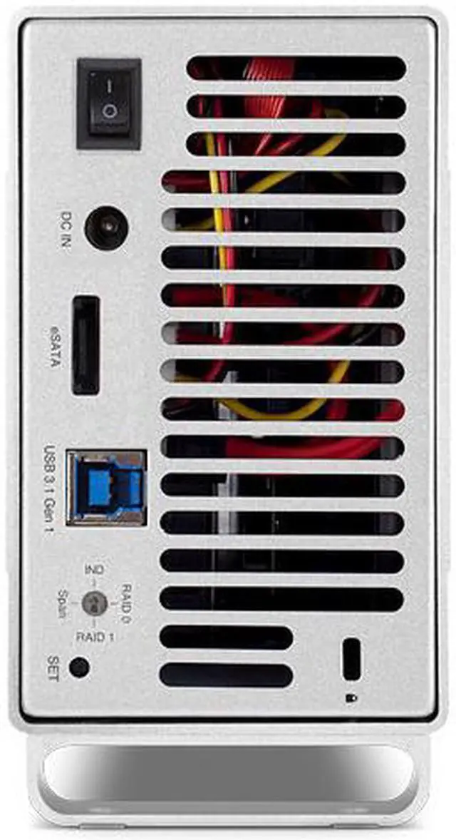 Alt view image 2 of 3 - OWC 2TB USB 3.2 (5Gb/s) + eSATA 3.5" Dual-Drive RAID External Storage Solution OWCMED3ER7T02.0 Silver