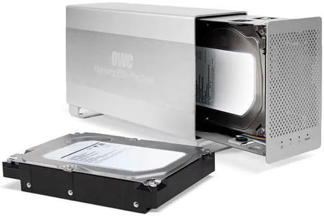Alt view image 3 of 3 - OWC 2TB USB 3.2 (5Gb/s) + eSATA 3.5" Dual-Drive RAID External Storage Solution OWCMED3ER7T02.0 Silver