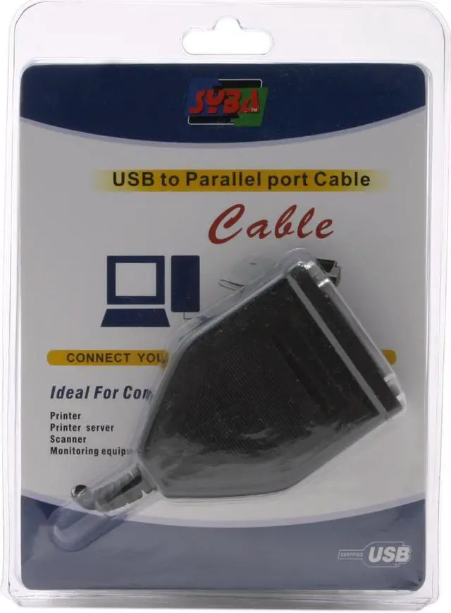 Alt view image 4 of 4 - SYBA Model SY-USB-P 5 ft. USB1.1 to Parallel ( Printer ) Port Adapter