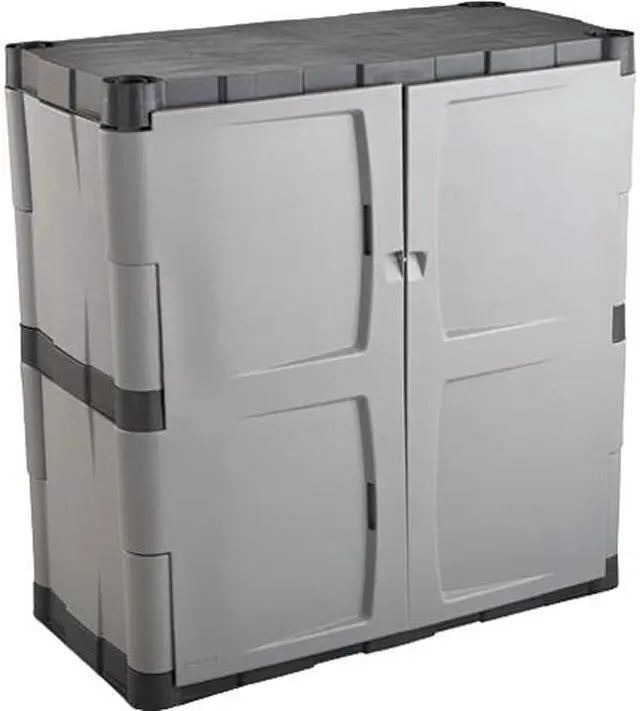 Main image of Double-Door Storage Cabinet - Base, 36w x 18d x 36h, Gray/Black