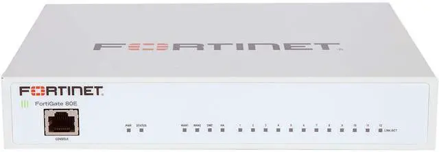 Main image of Fortinet FortiGate-80E / FG-80E Next Generation (NGFW) Firewall Appliance, 14x GE RJ45 ports (Hardware Only)