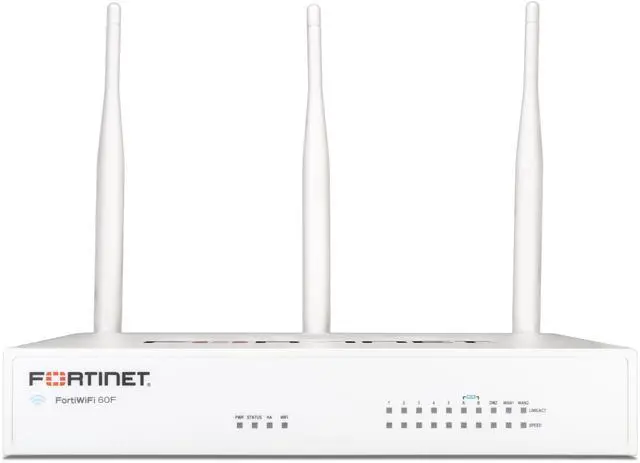 Main image of FortiWiFi 60F 10 x GE RJ45 ports including 2 x WAN Ports, 1 x DMZ Port, 7 x Internal Ports, Wireless802.11abgnac. Region Code A