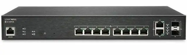Main image of SonicWall Managed Switch SWS12-10FPOE w/ 3-Year Network Management Essential and Support | 02-SSC-8371