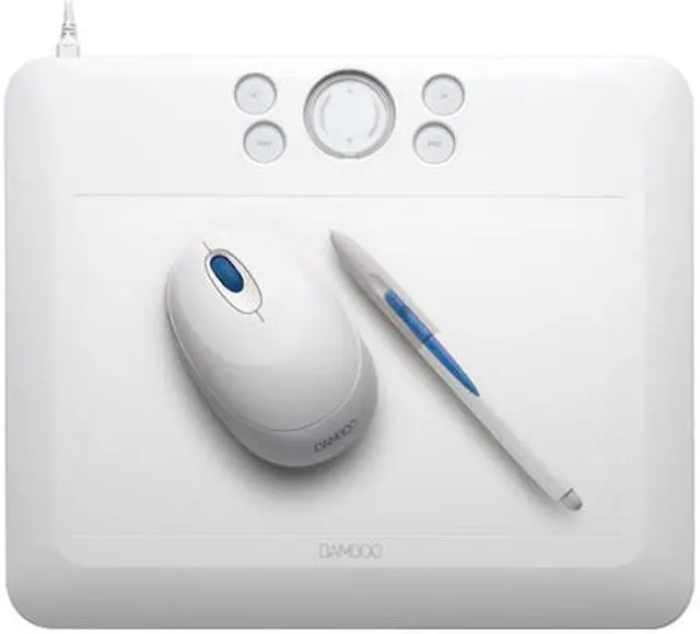 Main image of Wacom CTE650W 8.5" x 5.3" Active Area USB Bamboo Fun (Medium, White)