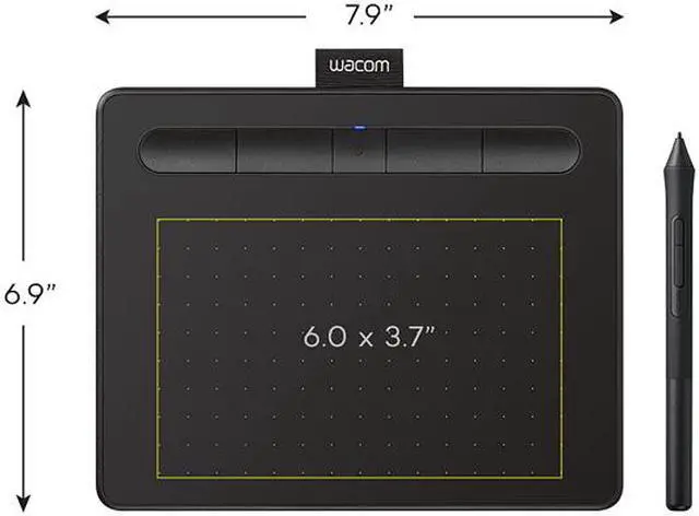 Alt view image 4 of 7 - Wacom Intuos Wireless Graphics Drawing Tablet with 3 Bonus Software Included, 7.9" X 6.3", Black (CTL4100WLK0) Small (Wireless)