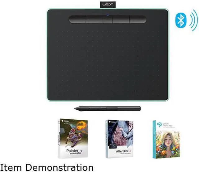 Alt view image 5 of 8 - Wacom Intuos Wireless Graphics Drawing Tablet for Mac, PC, Chromebook & Android (Medium) with Software Included - Black with Pistachio Accent (CTL6100WLE0)