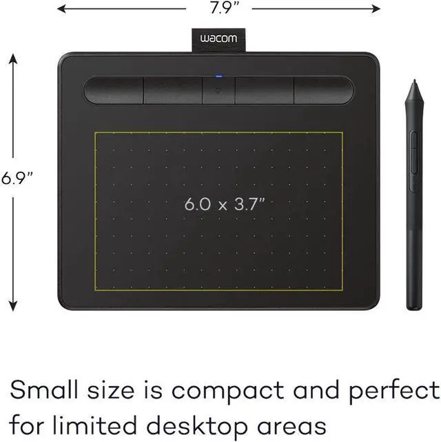 Alt view image 3 of 4 - Wacom Intuos Wireless Graphics Drawing Tablet with 3 Bonus Software Included, 7.9" X 6.3", Black (CTL4100WLAK0) Small (Wireless)
