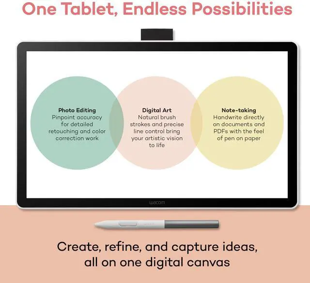 Alt view image 4 of 6 - Wacom Wacom One WACOM ONE 14 12.2 x 6.9 in Active Area USB Drawing Tablets