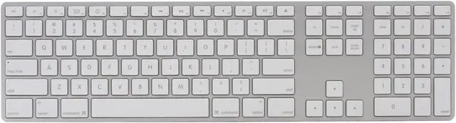 Alt view image 2 of 10 - Apple MB110LL/A White USB Wired Slim Keyboard with Numeric Keypad