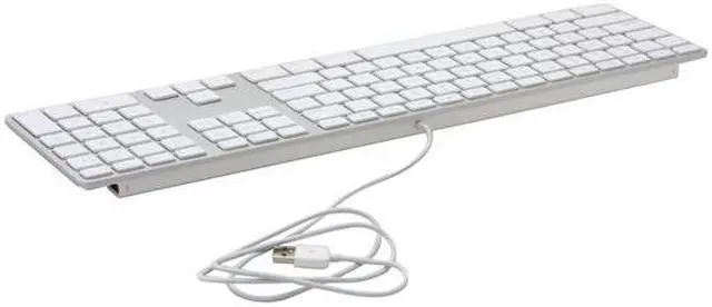 Alt view image 6 of 10 - Apple MB110LL/A White USB Wired Slim Keyboard with Numeric Keypad