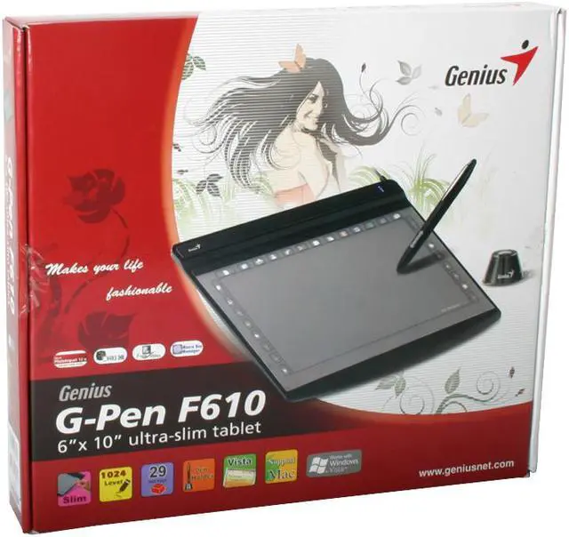 Alt view image 10 of 10 - Genius G-Pen F610 6"x10" Ultra-Slim Tablet Stylish Finish with support on Mac/Win Vista