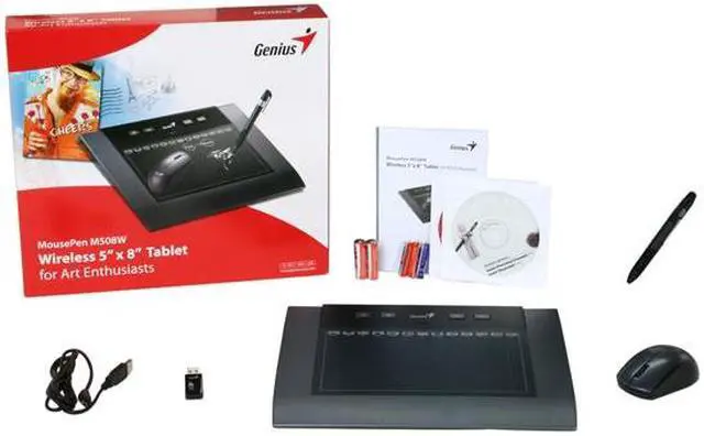 Alt view image 12 of 12 - Genius MousePen M508W 8" x 5" Active Area USB Wireless multimedia Tablet