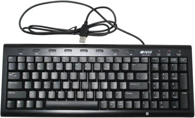 Alt view image 2 of 4 - HIPER HCK-1K18A-XX Black 103 Normal Keys 8 Function Keys USB or PS/2 Slim Alloy Keyboard