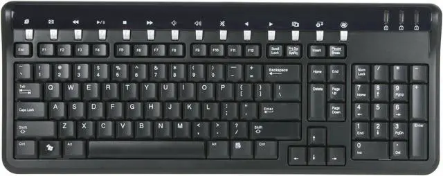 Alt view image 2 of 4 - LITE-ON SK-2030/B Black 14 Function Keys PS/2 Wired Slim Keyboard