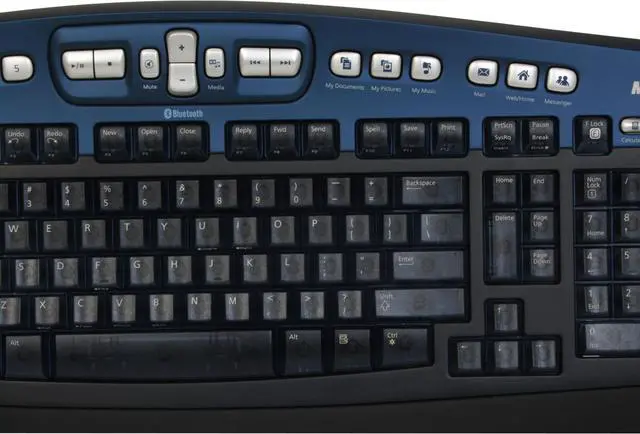 Alt view image 5 of 16 - Microsoft Optical Desktop Elite for Bluetooth M54-00013 Black/Blue 102 Normal Keys 25 Function keys + Tilt Wheel Function Keys Bluetooth Wireless Standard Keyboard and Mouse - OEM