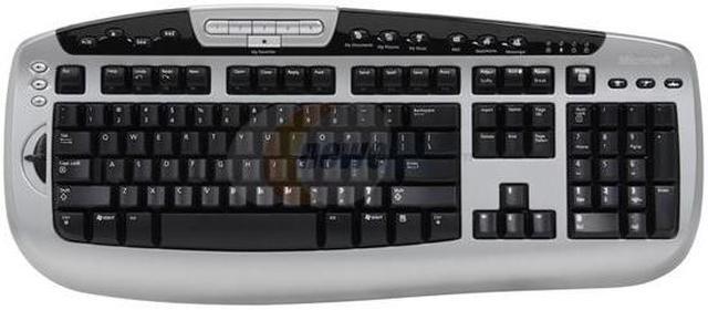 Alt view image 2 of 4 - Microsoft BX1-00005 Silver/Black 105 Normal Keys 22 + 1 Zoom Slider Function Keys USB or PS/2 Wired Standard Digital Media Pro Keyboard - OEM