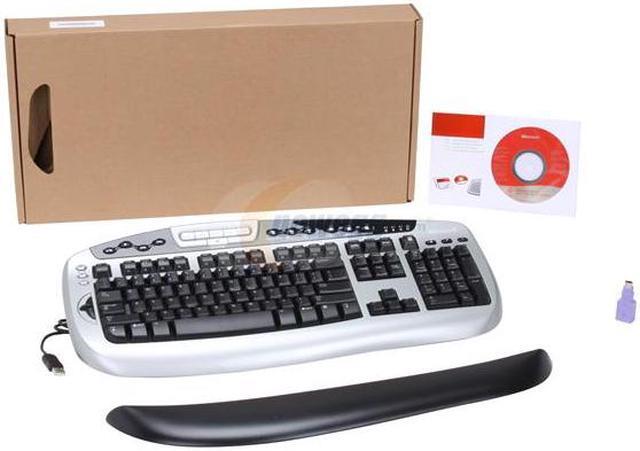 Alt view image 4 of 4 - Microsoft BX1-00005 Silver/Black 105 Normal Keys 22 + 1 Zoom Slider Function Keys USB or PS/2 Wired Standard Digital Media Pro Keyboard - OEM
