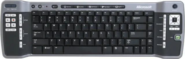 Alt view image 2 of 8 - Microsoft ZV1-00004 Black 83 Normal Keys 33 Function Keys IR Wireless Mini Remote Keyboard - OEM