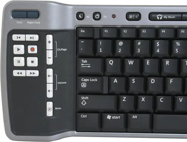 Alt view image 3 of 8 - Microsoft ZV1-00004 Black 83 Normal Keys 33 Function Keys IR Wireless Mini Remote Keyboard - OEM