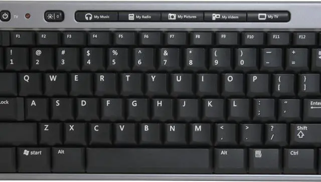 Alt view image 4 of 8 - Microsoft ZV1-00004 Black 83 Normal Keys 33 Function Keys IR Wireless Mini Remote Keyboard - OEM