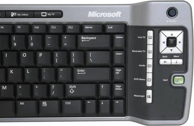 Alt view image 5 of 8 - Microsoft ZV1-00004 Black 83 Normal Keys 33 Function Keys IR Wireless Mini Remote Keyboard - OEM