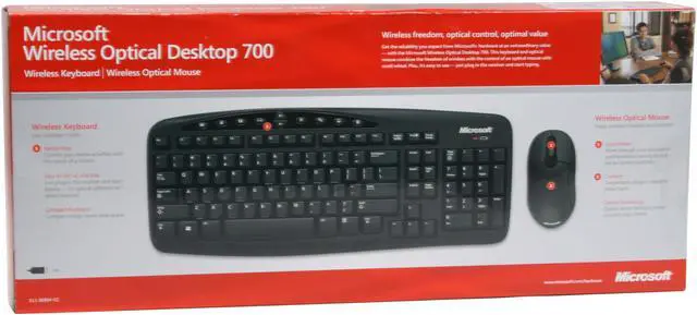 Alt view image 15 of 15 - Microsoft M7A-00001 Black 103 Normal Keys 10 Function Keys Wireless Standard Optical Desktop 700 v2