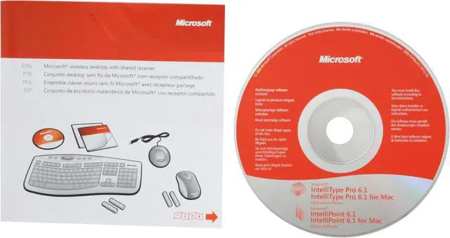 Alt view image 9 of 9 - Microsoft 4GC-00002 Silver/Black 102 Normal Keys Wireless Ergonomic Laser Desktop 4000 - OEM