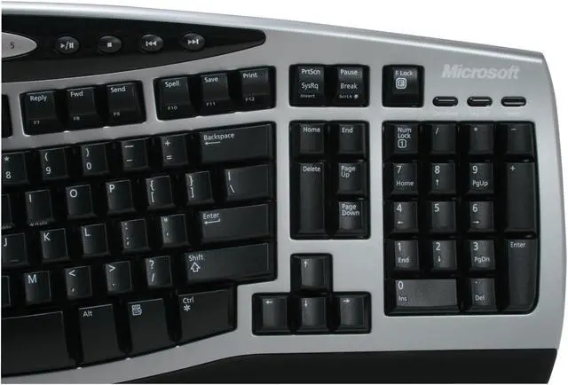Alt view image 3 of 9 - Microsoft 4GC-00002 Silver/Black 102 Normal Keys Wireless Ergonomic Laser Desktop 4000 - OEM
