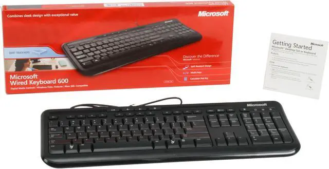 Alt view image 4 of 4 - Microsoft Wired Keyboard 600 (Black). Wired Keyboard for Gaming Experience. USB Connectivity. Spill Resistant Design.