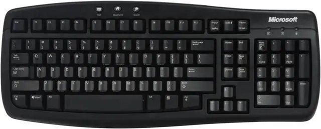 Alt view image 2 of 10 - Microsoft CA9-00001 Black 103 Normal Keys 3 Function Keys PS/2 Standard Basic Keyboard and Mouse Mouse Included - OEM