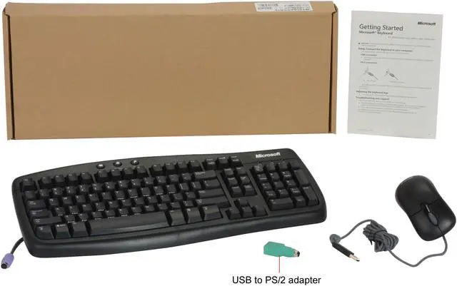 Alt view image 10 of 10 - Microsoft CA9-00001 Black 103 Normal Keys 3 Function Keys PS/2 Standard Basic Keyboard and Mouse Mouse Included - OEM